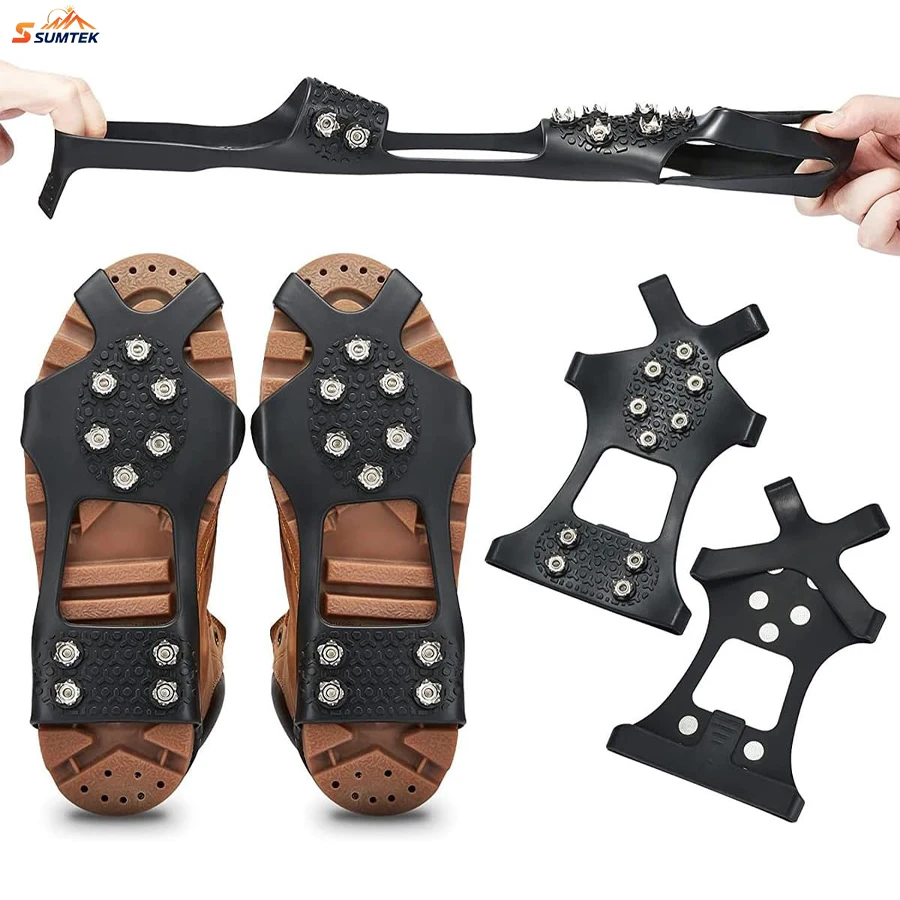 Crampons Ice Cleats for Shoes and Boots,Traction Cleats Ice Snow Grips with 10 Stainless Steel Spikes, Winter Outdoor
Crampons Ice Cleats for Shoes and Boots,Traction Cleats Ice Snow Grips with 10 Stainless Steel Spikes, Winter Outdoor