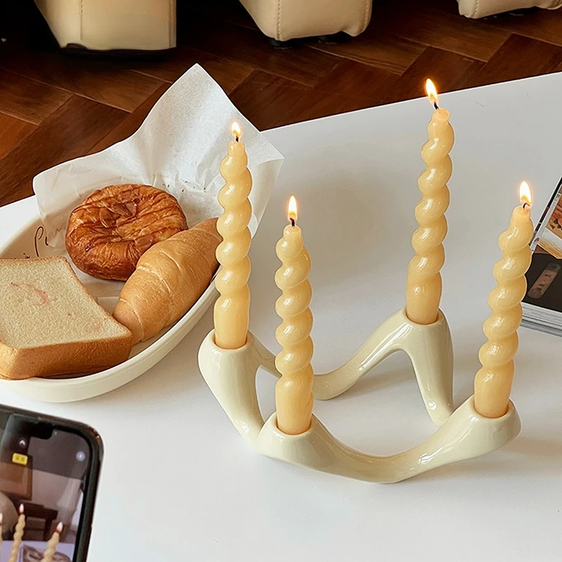 4-hole Ceramic Candlestick Ornaments Wave Candle Modeling Abstract Sculpture Nordic Ins Home Decoration Cream Candles Home Decor
4-hole Ceramic Candlestick Ornaments Wave Candle Modeling Abstract Sculpture Nordic Ins Home Decoration Cream Candles Home Decor