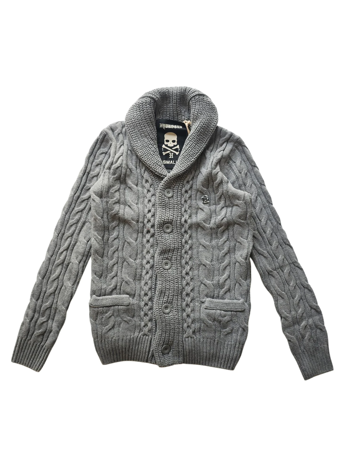 Hyden Men's ey Woolen Knitted Open Cardigan Sweater Warm Skull Head Design Casual Sle Long Sve Button Detail
Hyden Men's ey Woolen Knitted Open Cardigan Sweater Warm Skull Head Design Casual Sle Long Sve Button Detail