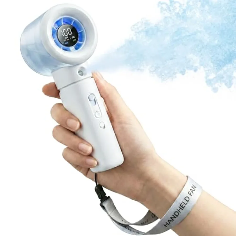 Handheld Portable Fan with Misting, Safety Lock, High Speed and LED Display - Personal Fans Portable Rechargeable, 20000 RPM Tu
Handheld Portable Fan with Misting, Safety Lock, High Speed and LED Display - Personal Fans Portable Rechargeable, 20000 RPM Tu