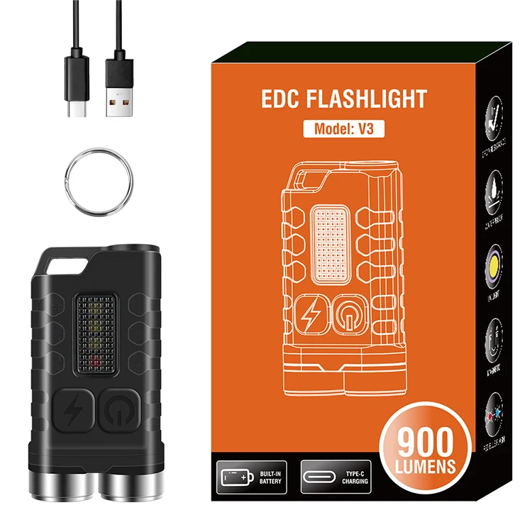 2024 V3 Portable High Power 900 Lumen Keychain Mini Flashlight Type C Fast Charge Mini Torch Light Tail With Magnetic
2024 V3 Portable High Power 900 Lumen Keychain Mini Flashlight Type C Fast Charge Mini Torch Light Tail With Magnetic