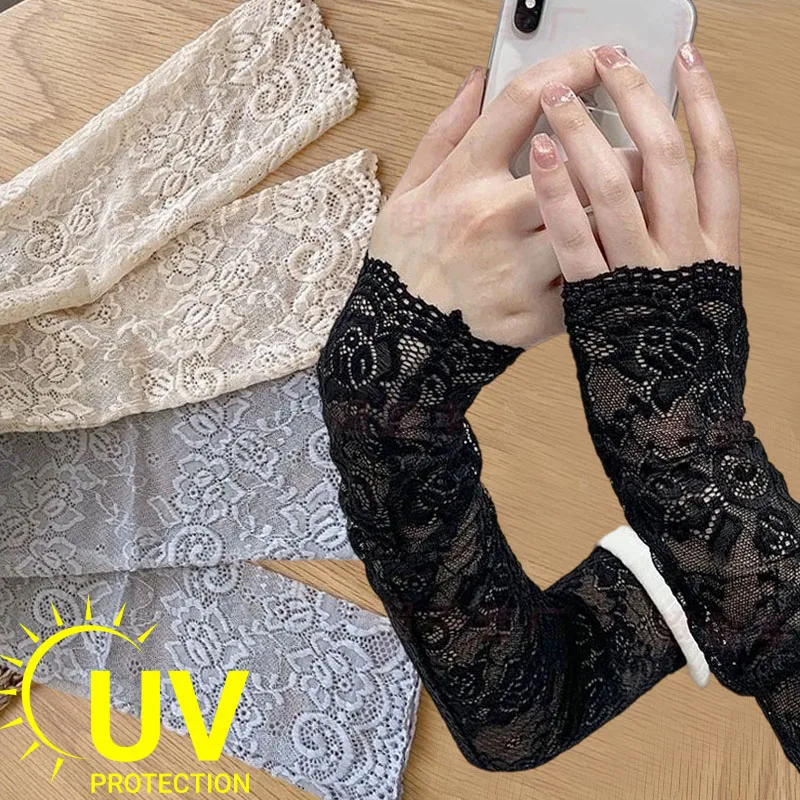 Sweet Lace Flower Pattern Arm Sleeves Women Spring Summer Driving UV Protection Long Fingerless Mittens Hollow Sunscreen Gloves
Sweet Lace Flower Pattern Arm Sleeves Women Spring Summer Driving UV Protection Long Fingerless Mittens Hollow Sunscreen Gloves