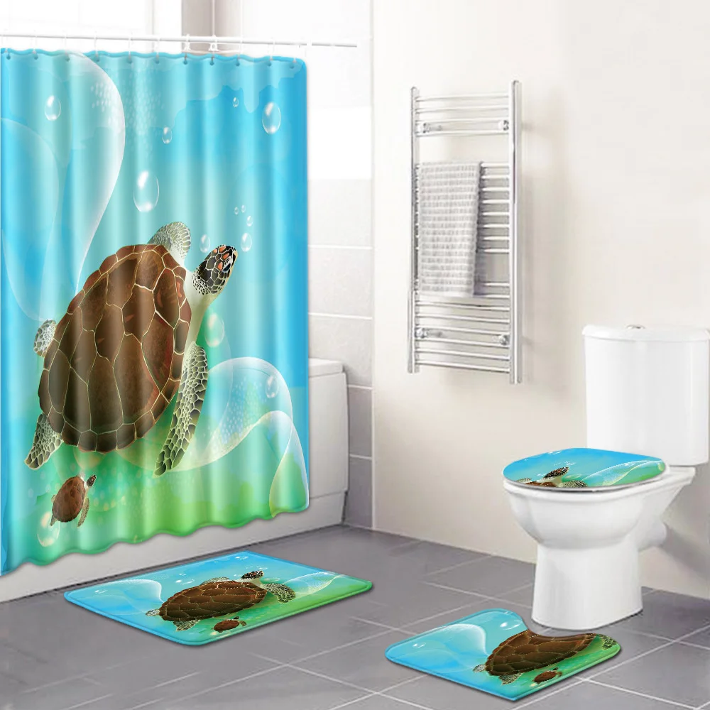 Sea Turtle Bath Curtain Set Watercolor Sea Animal Blue Sea Turtle bath mat non-slip carpet Curtain Art home Decor Set
Sea Turtle Bath Curtain Set Watercolor Sea Animal Blue Sea Turtle bath mat non-slip carpet Curtain Art home Decor Set