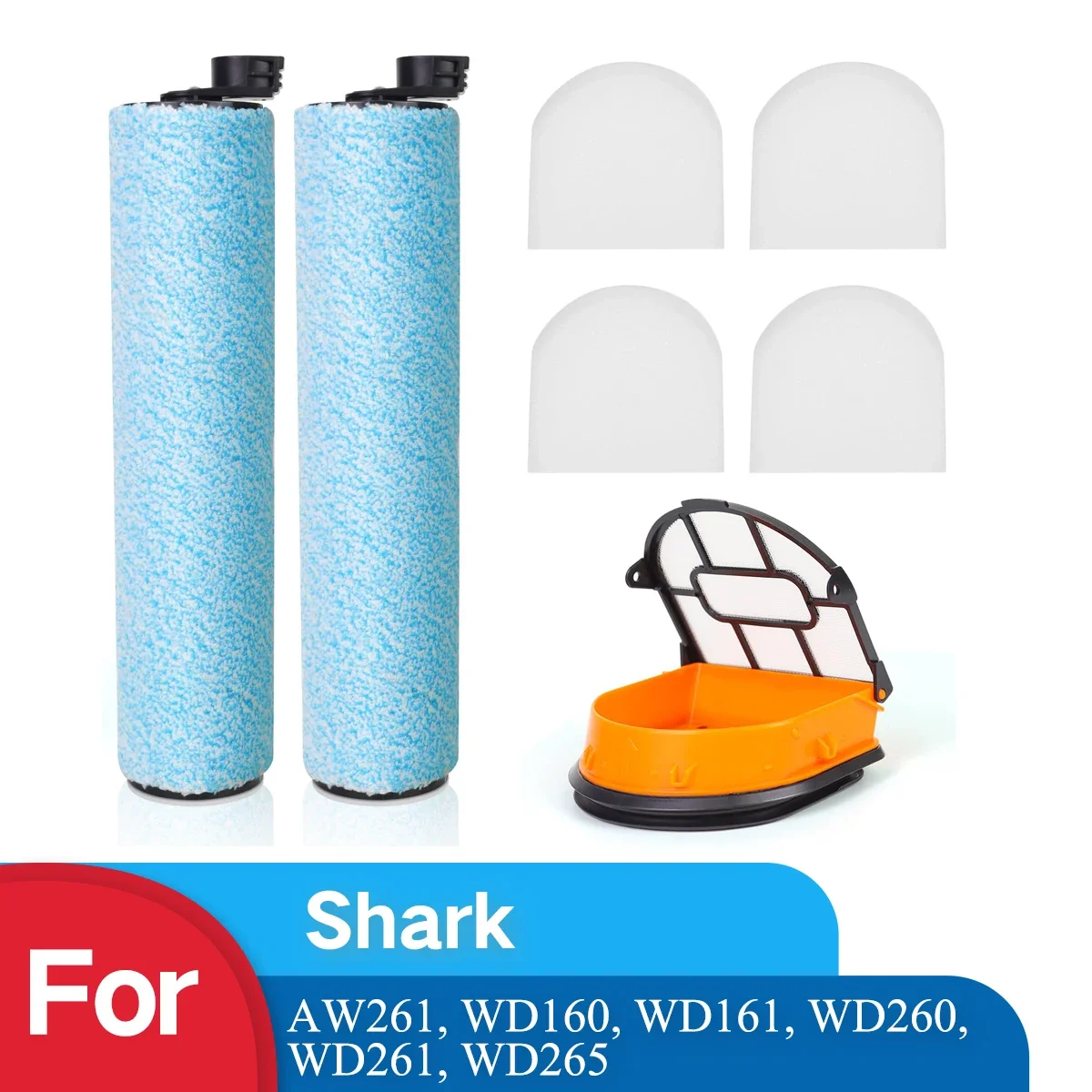 7 Pcs WD161 Replacement HEPA Filter and Brush Roller Set for Shark HydroVac MessMaster AW261, WD160, WD161, WD260, WD261, WD265
7 Pcs WD161 Replacement HEPA Filter and Brush Roller Set for Shark HydroVac MessMaster AW261, WD160, WD161, WD260, WD261, WD265