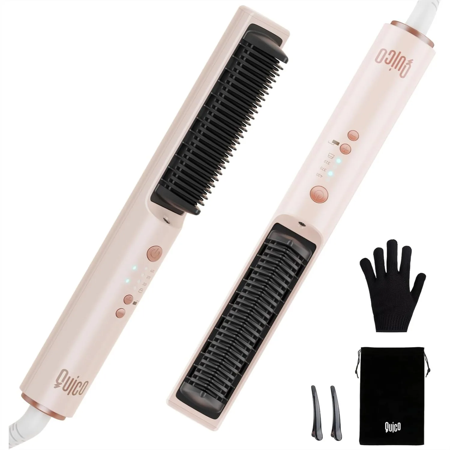 Hair Straightener Brush, Dual Voltage Ionic Straightener for Women, Ceramic Travel Hot Comb with Auto-Off, Pink
Hair Straightener Brush, Dual Voltage Ionic Straightener for Women, Ceramic Travel Hot Comb with Auto-Off, Pink