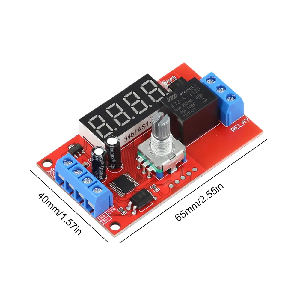 Timer Relay Delay Switch Module DC5V/12V/24V Time-Delayed Trigger Timing Switch Relays Board Adjustable for Pump Control
Timer Relay Delay Switch Module DC5V/12V/24V Time-Delayed Trigger Timing Switch Relays Board Adjustable for Pump Control