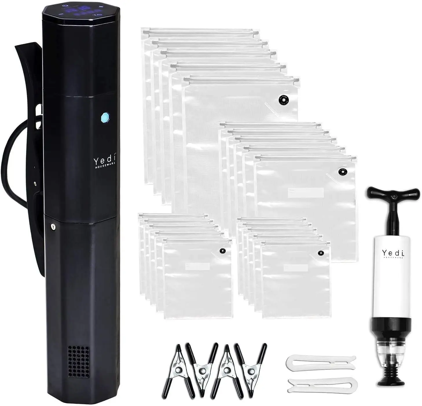 Yedi Infinity Sous Vide Cooker, Powered by Octcision Technology, Deluxe Accessory Kit, Recipes, 1000 Watts
Yedi Infinity Sous Vide Cooker, Powered by Octcision Technology, Deluxe Accessory Kit, Recipes, 1000 Watts
