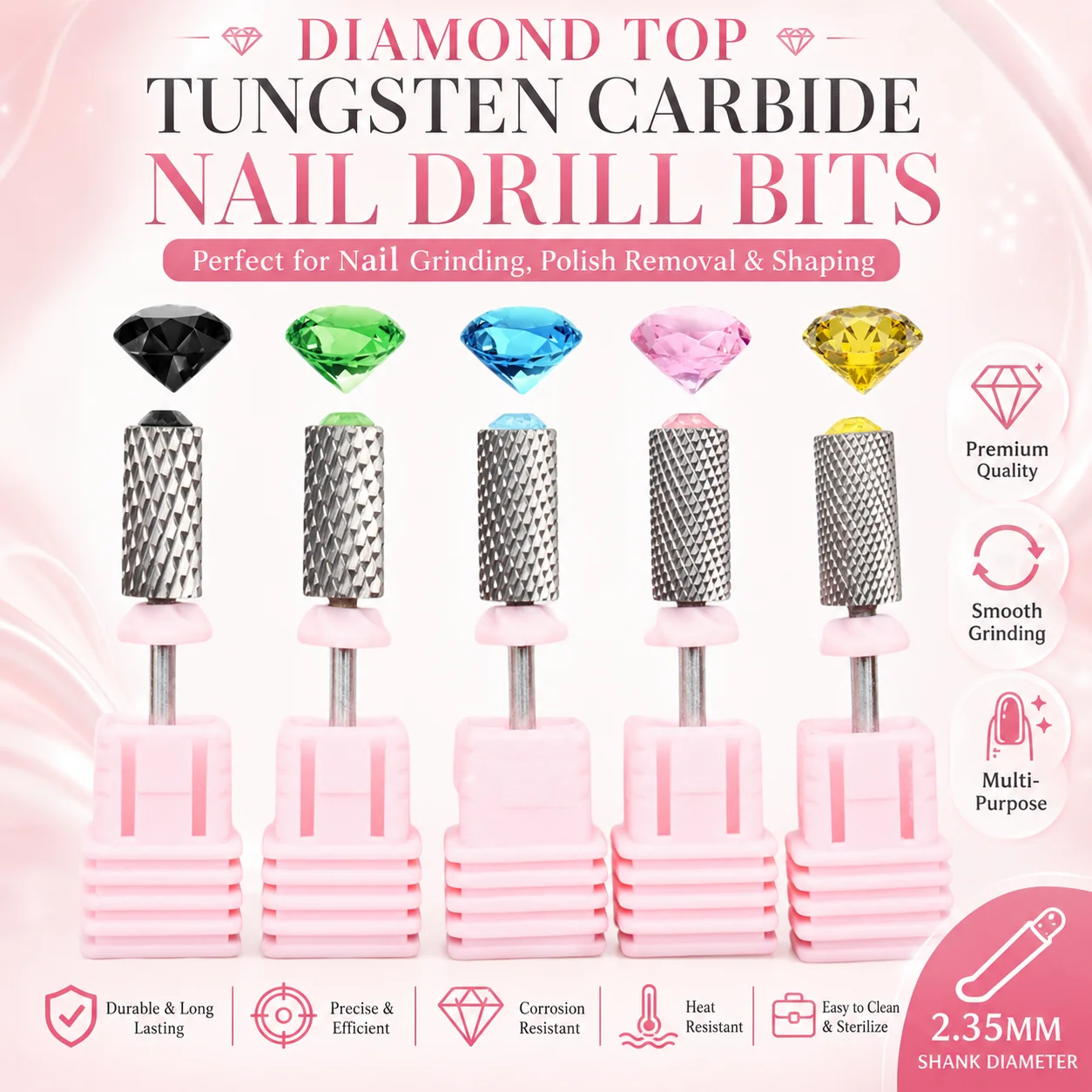 Rhinestone Tungsten Carbide Nail Drill Bit, Cross-Cut Carbide Nail Bit with 2.35MM Shank for Gel Polish Removal Manicure Pedicur
Rhinestone Tungsten Carbide Nail Drill Bit, Cross-Cut Carbide Nail Bit with 2.35MM Shank for Gel Polish Removal Manicure Pedicur