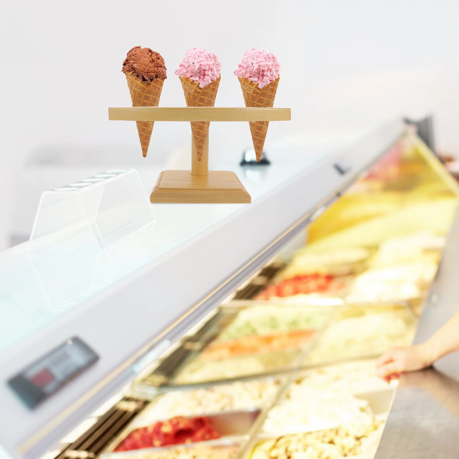 Solid Wood Rack 3-Hole Ice Cream Cone Ice Cream Cone Holder Holder Storage Suitable Parties Cafes Restaurants
Solid Wood Rack 3-Hole Ice Cream Cone Ice Cream Cone Holder Holder Storage Suitable Parties Cafes Restaurants