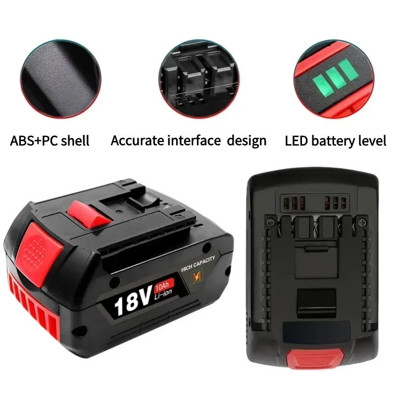 18V Rechargeable Power Tool Battery 10.0Ah For Bosch 18V Rechargeable Li-ion Battery BAT609 BAT609G BAT618 BAT618G BAT614
18V Rechargeable Power Tool Battery 10.0Ah For Bosch 18V Rechargeable Li-ion Battery BAT609 BAT609G BAT618 BAT618G BAT614