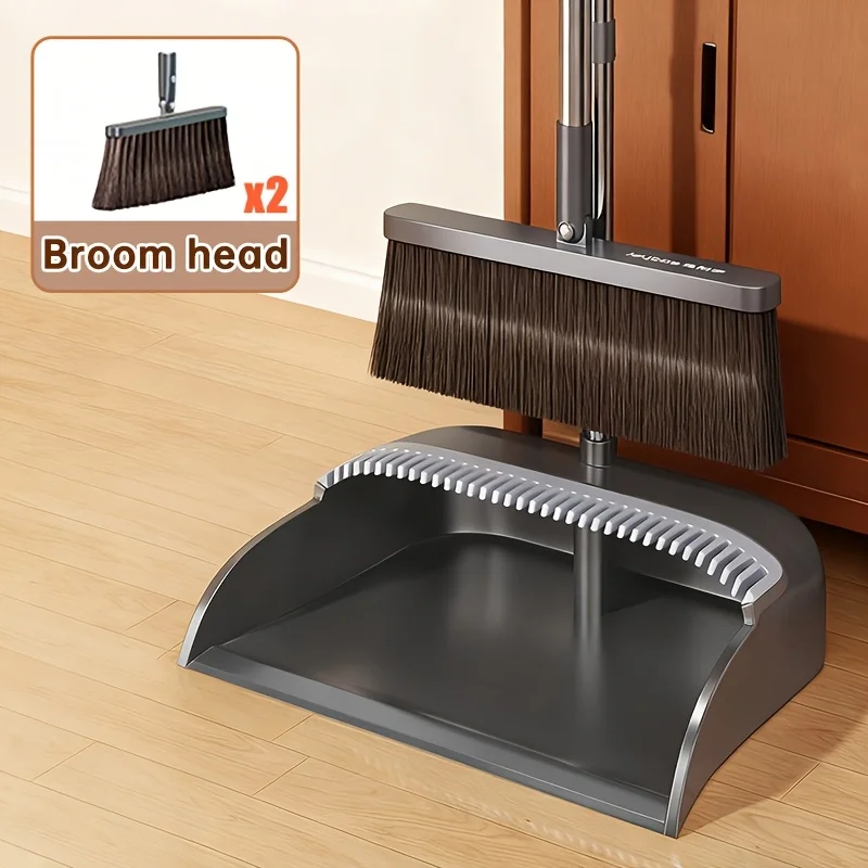 Broom with Dustpan Combo Set, Broom and Dustpan Set, Extra Brush Head & 51.6" Adjustable Long Handle Standing Dustpan Set, Broom Set with 2 Broom Heads, with Dust Pan Teeth to Clean Pet Hair, Easy Sweeping Suitable for Home Kitchen Office Lobby
Broom with Dustpan Combo Set, Broom and Dustpan Set, Extra Brush Head & 51.6" Adjustable Long Handle Standing Dustpan Set, Broom Set with 2 Broom Heads, with Dust Pan Teeth to Clean Pet Hair, Easy Sweeping Suitable for Home Kitchen Office Lobby