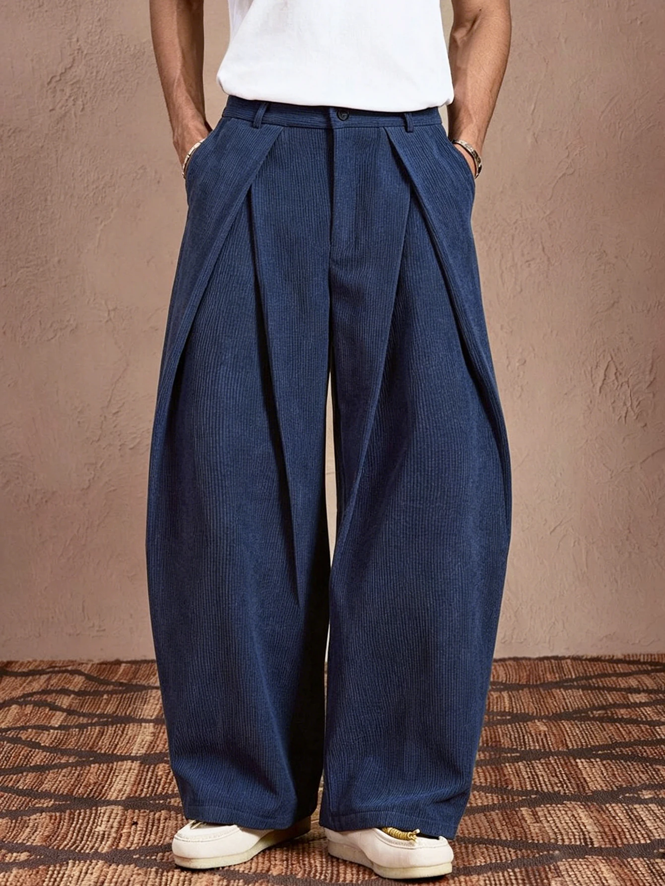 2026 Summer Men's Elegant Solid Woven Pants, Thin Ribbed Fabric Pleated Wide Leg Suit Pants with Pockets, Casual Formal Daily
2026 Summer Men's Elegant Solid Woven Pants, Thin Ribbed Fabric Pleated Wide Leg Suit Pants with Pockets, Casual Formal Daily