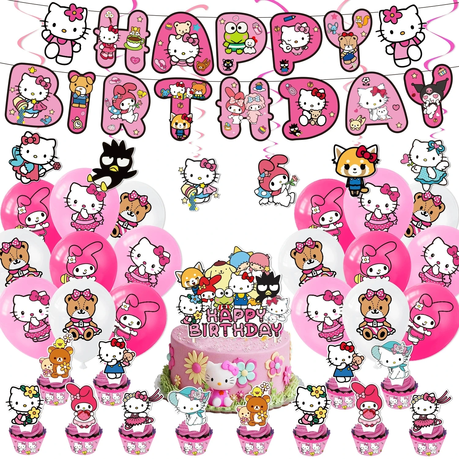 HelloKitty themed party decoration for girl birthday high aesthetic value environmentally friendly balloon banner background set
HelloKitty themed party decoration for girl birthday high aesthetic value environmentally friendly balloon banner background set