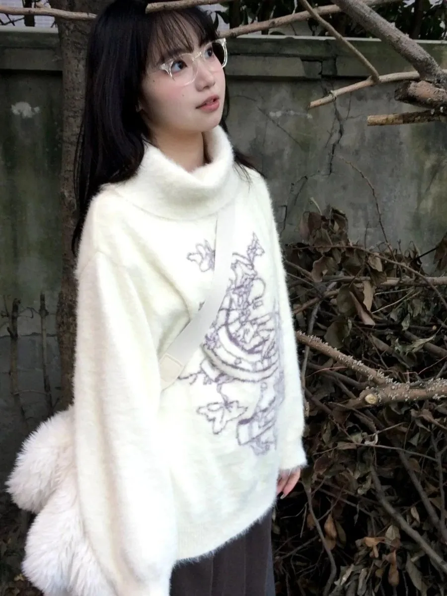 Fluffy Turtleneck Sweater Women Fashion Jumper Soft Jacquard Knitted Pullover Warm Lazy Oversized Tops Y2k Mujer Streetwear New
Fluffy Turtleneck Sweater Women Fashion Jumper Soft Jacquard Knitted Pullover Warm Lazy Oversized Tops Y2k Mujer Streetwear New