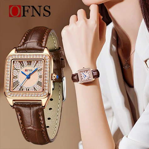 Часы OFNS, женские легкие роскошные нишевые кварцевые часы с бриллиантами, квадратные модные водонепроницаемые женские часы с римской шкалой
Часы OFNS, женские легкие роскошные нишевые кварцевые часы с бриллиантами, квадратные модные водонепроницаемые женские часы с римской шкалой