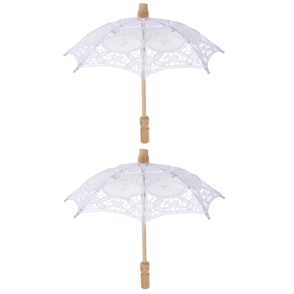 2 Pcs Wedding Decor Prop Umbrella Parasol White Cotton for Women's Outdoor Ornaments
2 Pcs Wedding Decor Prop Umbrella Parasol White Cotton for Women's Outdoor Ornaments