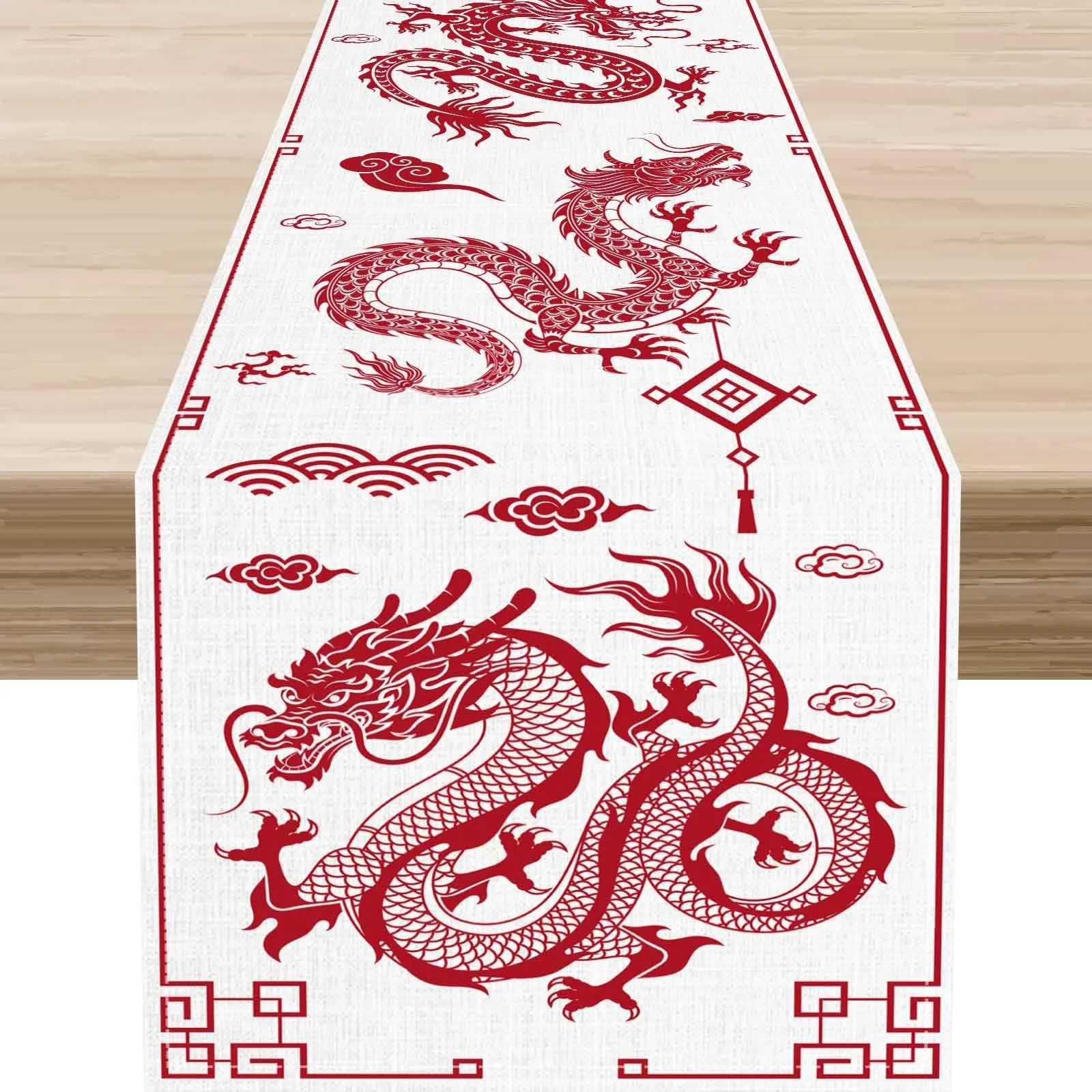 Traditional Chinese Dragon Table Runner Red Lunar New Year Decoration Auspicious Pattern for Festival Party Wedding Banquet
Traditional Chinese Dragon Table Runner Red Lunar New Year Decoration Auspicious Pattern for Festival Party Wedding Banquet