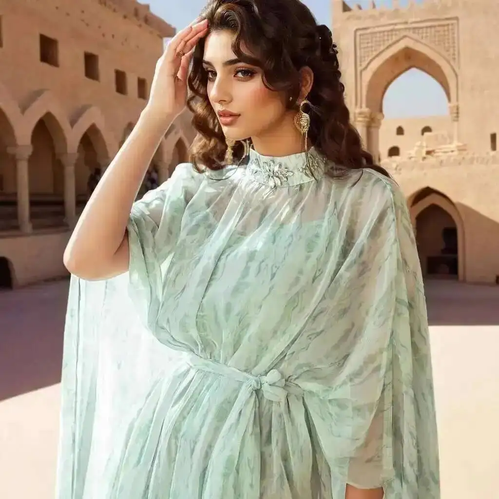 Half Mint Ba5068 Green High Neck Strap Two-piece Chiffon Dress Dubai Party Dress Robe Abaya Ramadan Dubai Luxury Islam Elegant
Half Mint Ba5068 Green High Neck Strap Two-piece Chiffon Dress Dubai Party Dress Robe Abaya Ramadan Dubai Luxury Islam Elegant