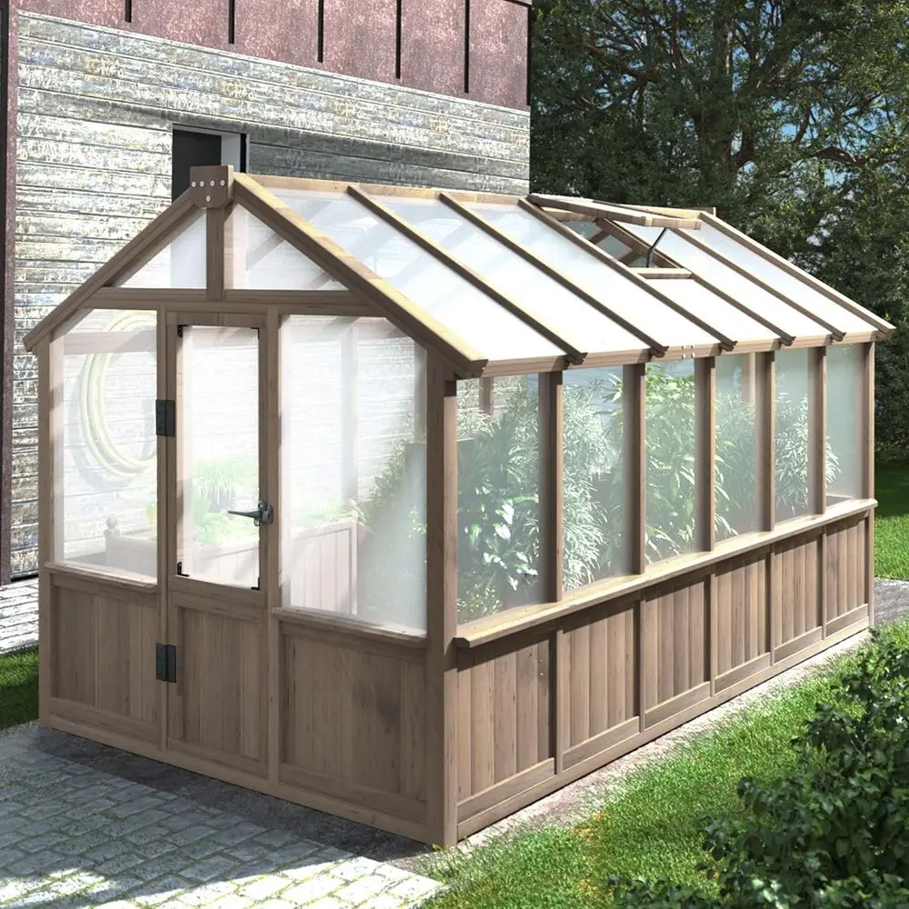 6 x 12 Wooden Polycarbonate Greenhouse Kit with Ventilated Windows and Lockable Door for Outdoor, Patio, and Backyard Use
6 x 12 Wooden Polycarbonate Greenhouse Kit with Ventilated Windows and Lockable Door for Outdoor, Patio, and Backyard Use