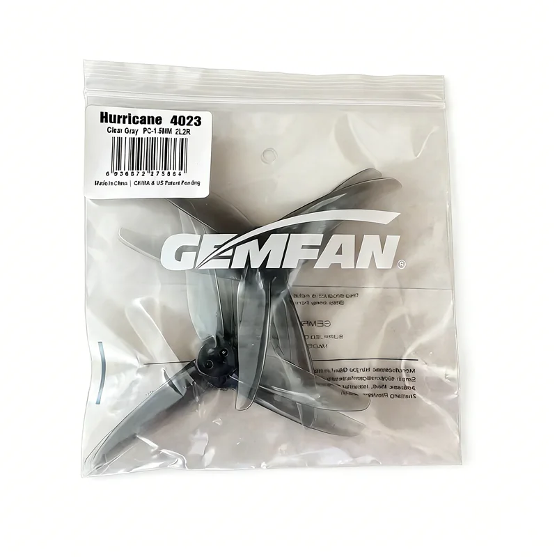 Gemfan 4023 Hurricane 3-Blade PC Propeller (2 Pairs: 2CW+2CCW), 102.1mm, 2.3" Pitch, T-mount 1.5mm, Fit 1505-3600kv Motor
Gemfan 4023 Hurricane 3-Blade PC Propeller (2 Pairs: 2CW+2CCW), 102.1mm, 2.3" Pitch, T-mount 1.5mm, Fit 1505-3600kv Motor