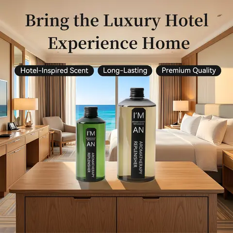 500ML /200ML Hilton-Style Flameless Aromatherapy Essential Oil Long-Lasting Hotel Quality Air Diffuser Supplement for Home Humidifier