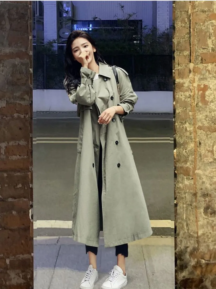 Spring 2026 Women's Thin Long Coat Jacket Military Green Color Multi-piece Set Elegant Korean Style Large Size Outerwear
Spring 2026 Women's Thin Long Coat Jacket Military Green Color Multi-piece Set Elegant Korean Style Large Size Outerwear