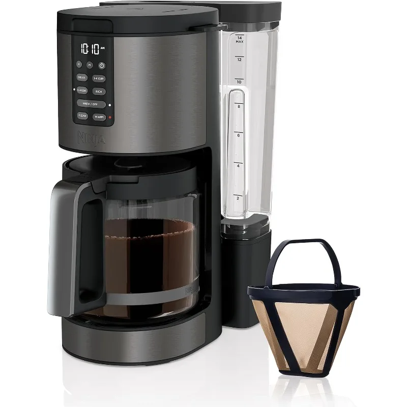 Кофеварка Ninja DCM201BK программируемая XL 14-Cup PRO, таймер свежести, с постоянным фильтром, Черная Нержавеющая Сталь
Кофеварка Ninja DCM201BK программируемая XL 14-Cup PRO, таймер свежести, с постоянным фильтром, Черная Нержавеющая Сталь