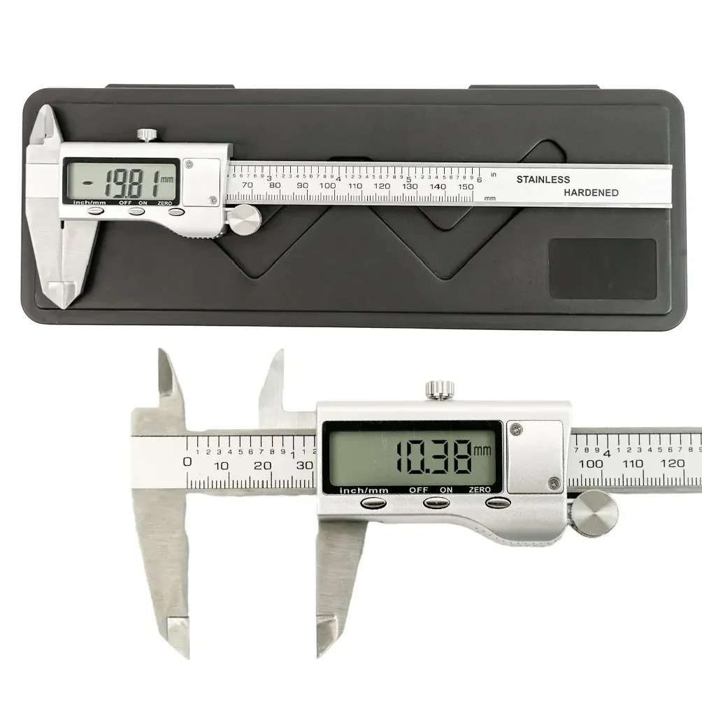 6 Inch 150mm Digital Vernier Caliper Stainless Steel Micrometer Measuring Tool Depth Ruler
6 Inch 150mm Digital Vernier Caliper Stainless Steel Micrometer Measuring Tool Depth Ruler