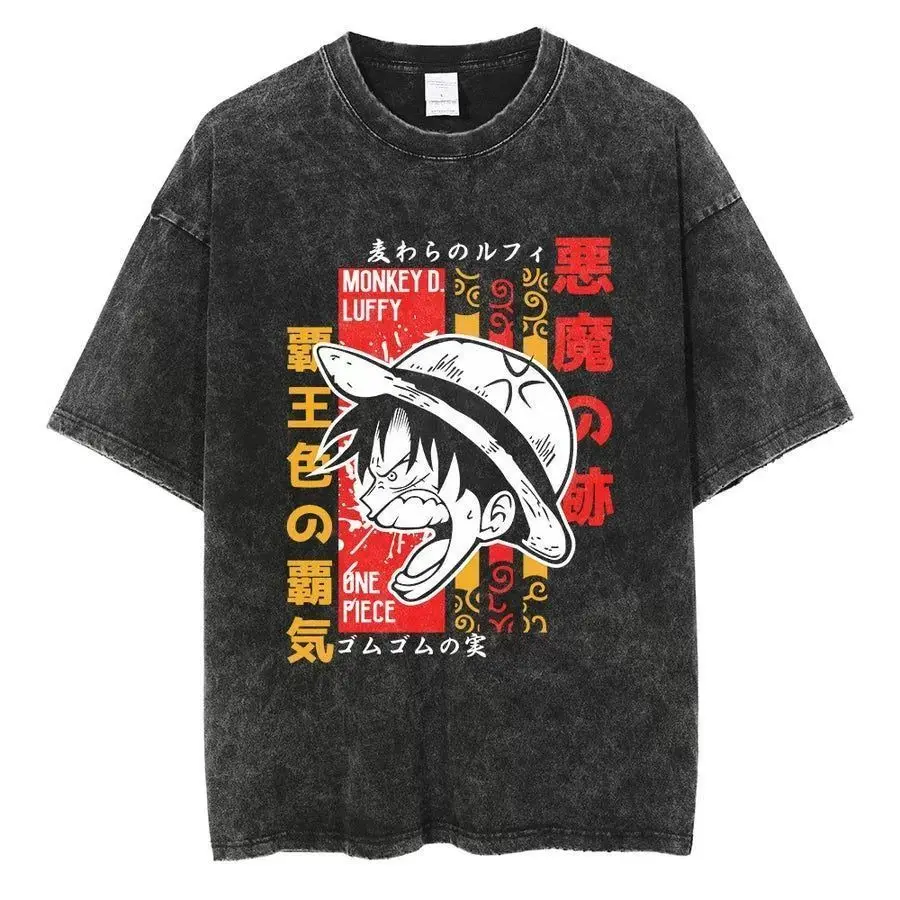 BANDAI Washed Retro T-shirt Animation ONE PIECE Luffy Loose Ukiyo-e Painted Cotton Summer Men's and Women's Short Sleeves Tide
BANDAI Washed Retro T-shirt Animation ONE PIECE Luffy Loose Ukiyo-e Painted Cotton Summer Men's and Women's Short Sleeves Tide