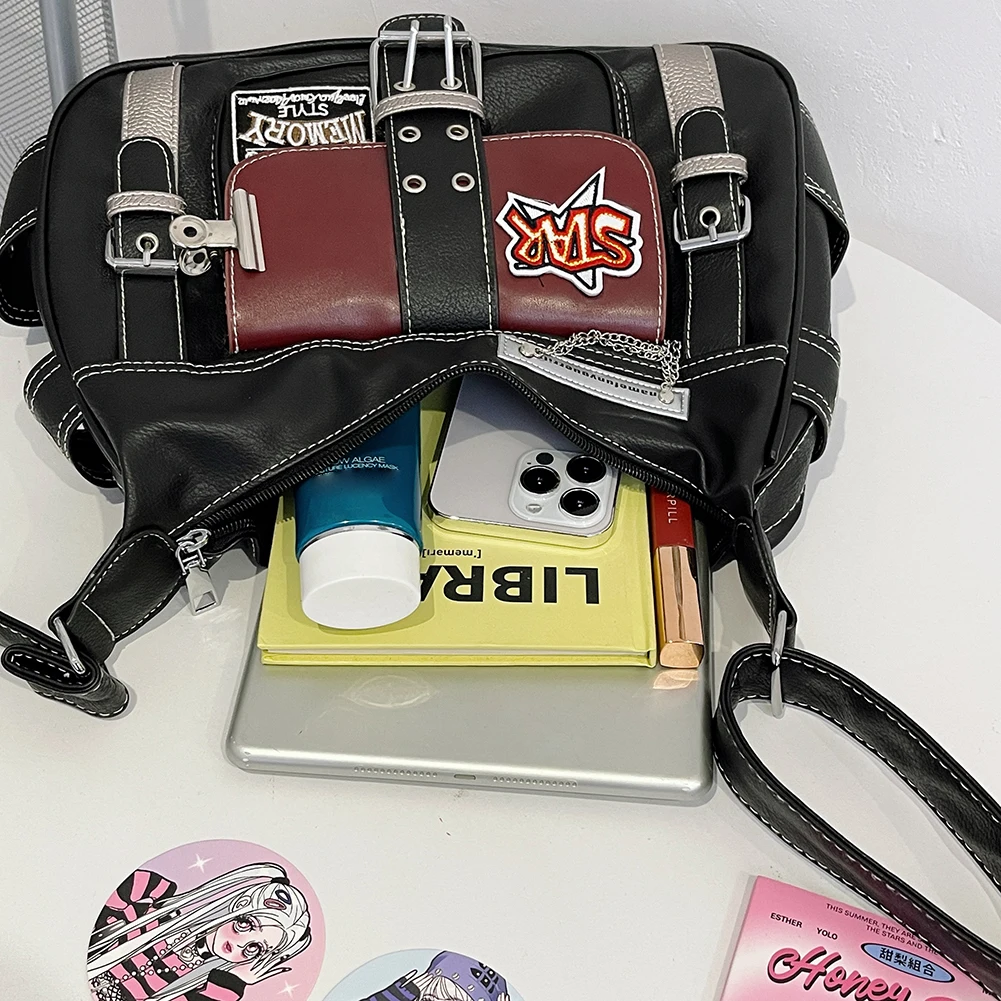 Women PU Leather Punk Shoulder Bag Y2K Clutch Purse Zipped Underarm Purse Strap Adjustable for Vacation Travel Commuting
Women PU Leather Punk Shoulder Bag Y2K Clutch Purse Zipped Underarm Purse Strap Adjustable for Vacation Travel Commuting