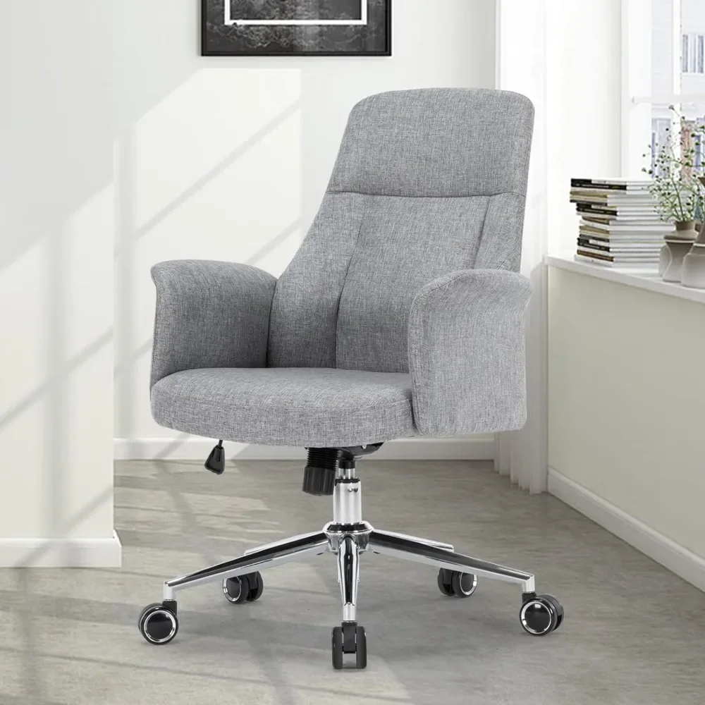 Home Office Chair Desk Chair, Ergonomic Computer Chair Modern Linen Fabric Adjustable Height Task Chair with Rocking Backrest,
Home Office Chair Desk Chair, Ergonomic Computer Chair Modern Linen Fabric Adjustable Height Task Chair with Rocking Backrest,