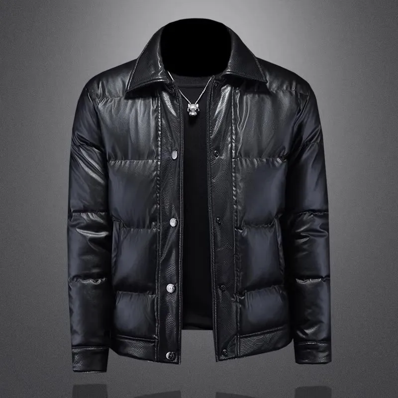 High-End PU Leather down Cotton Jaet Men's Thiened Motorcycle Jaet Winter New ort Waterproof Cotton Clothes Trendy
High-End PU Leather down Cotton Jaet Men's Thiened Motorcycle Jaet Winter New ort Waterproof Cotton Clothes Trendy