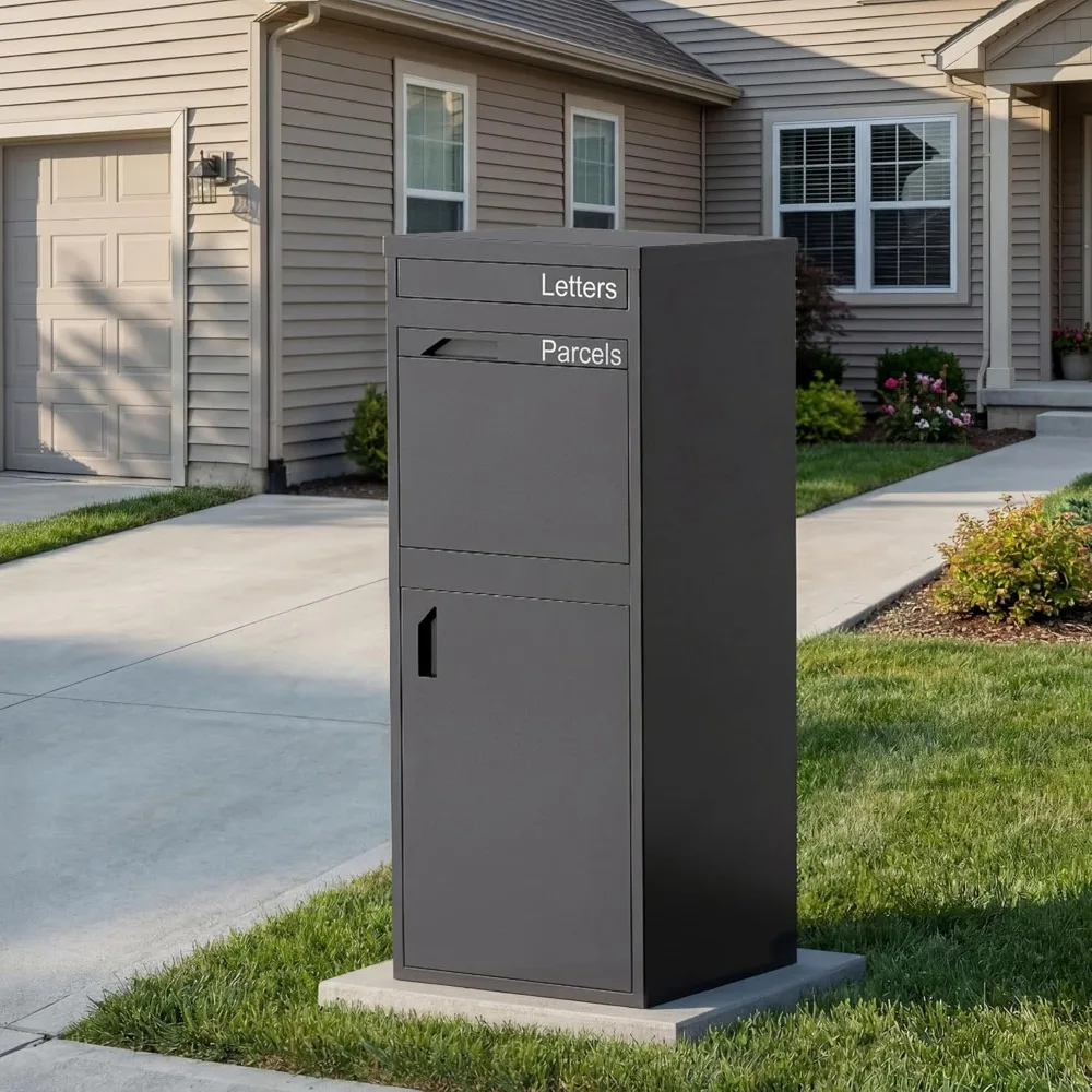 Parcel Drop Boxes for Outside, 16.3" *15.2"* 40.4" Cold-Rolled Steel Delivery Box for Packages, Anti-Theft Lockable, Customized
Parcel Drop Boxes for Outside, 16.3" *15.2"* 40.4" Cold-Rolled Steel Delivery Box for Packages, Anti-Theft Lockable, Customized