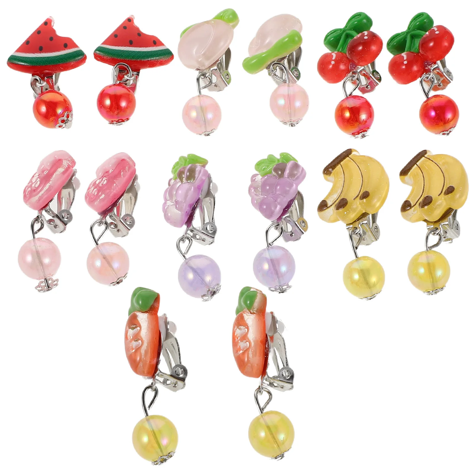 7Pairs Clip on Earrings Girls Fruit Design Non Pierced Ear Accessories for Kids School Party Play Clip on Earrings for Girls 
7Pairs Clip on Earrings Girls Fruit Design Non Pierced Ear Accessories for Kids School Party Play Clip on Earrings for Girls