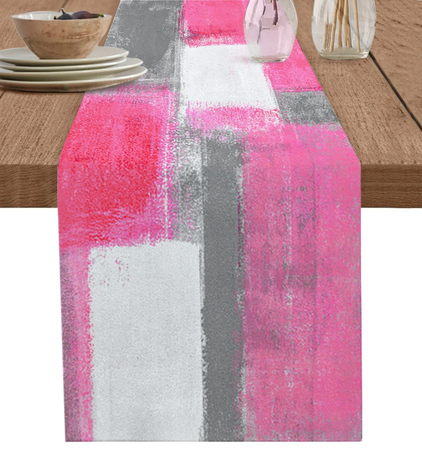 Oil Painting Abstract Texture Pink Linen Table Runners Kitchen Table Decoration Dining Table Runner Wedding Party Supplies
Oil Painting Abstract Texture Pink Linen Table Runners Kitchen Table Decoration Dining Table Runner Wedding Party Supplies