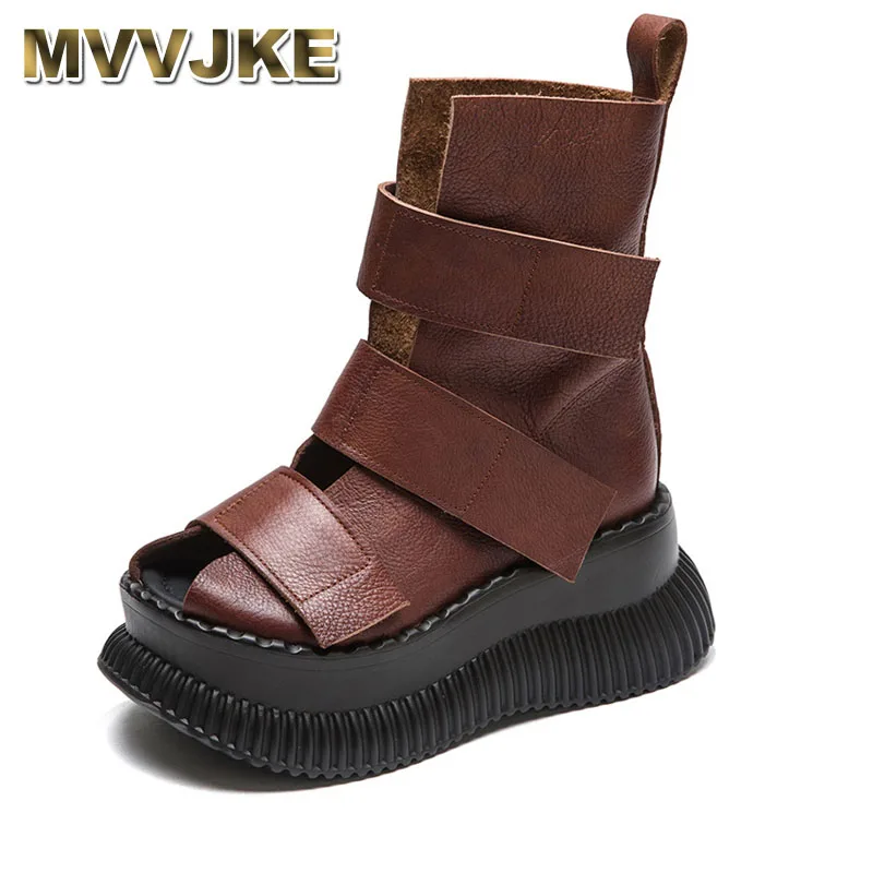 Spring New Fashion Platform Sandals Genuine Leather British Style Cool Hollow-out Boots Women's Wedges Shoes
Spring New Fashion Platform Sandals Genuine Leather British Style Cool Hollow-out Boots Women's Wedges Shoes