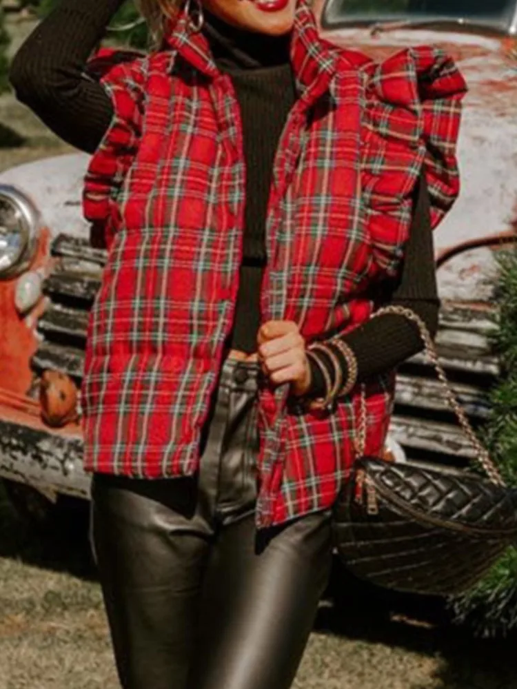 Nice Autumn Winter Women Plaid Warm Thick Vest Coat Elegant Vintage Y2K Sleeveless Stand Collar Cotton Padded Jacket Woman's Clo
Nice Autumn Winter Women Plaid Warm Thick Vest Coat Elegant Vintage Y2K Sleeveless Stand Collar Cotton Padded Jacket Woman's Clo