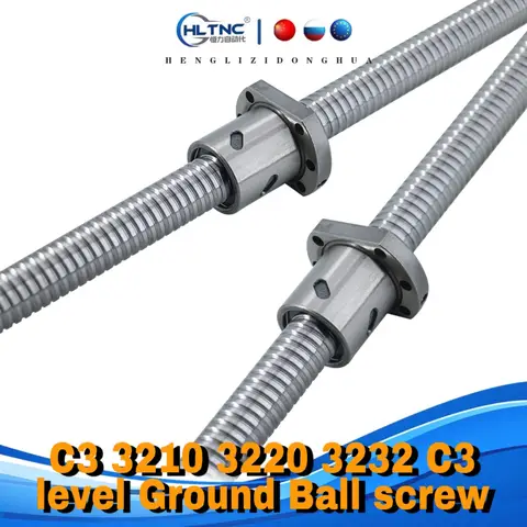 C3 SFU / SSR / SCR 3210 3220 3232 C3 level Ground Ball screw R32 Lead  10 20 32mm Ballnut CNC （0.001mm/300mm） High Precision