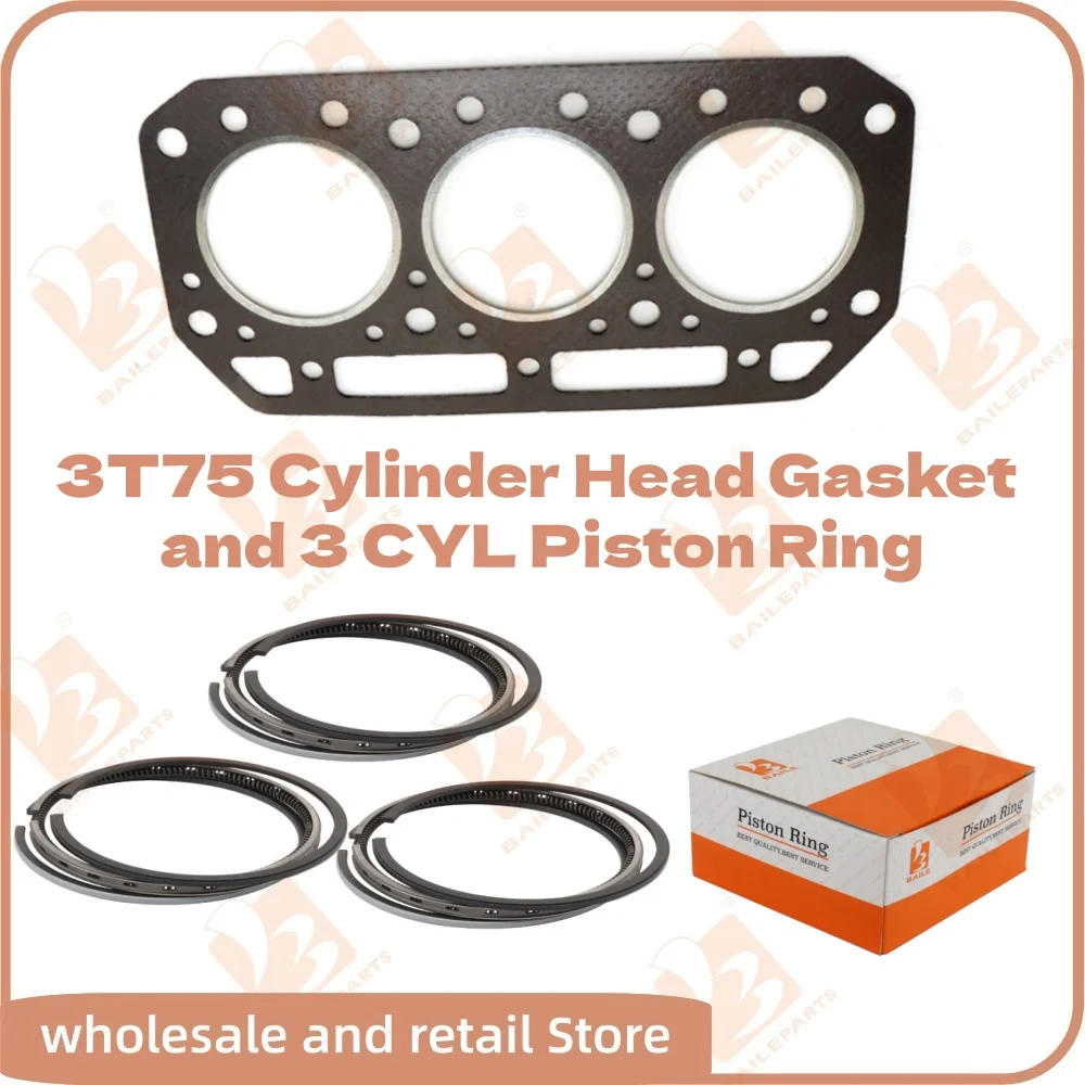 3T75 Cylinder Head Gasket For Yanmar Engine 3 Cylinders Piston Ring 75*2+2+4mm Overhaul Rebuild Kit Engine Spare Parts
3T75 Cylinder Head Gasket For Yanmar Engine 3 Cylinders Piston Ring 75*2+2+4mm Overhaul Rebuild Kit Engine Spare Parts