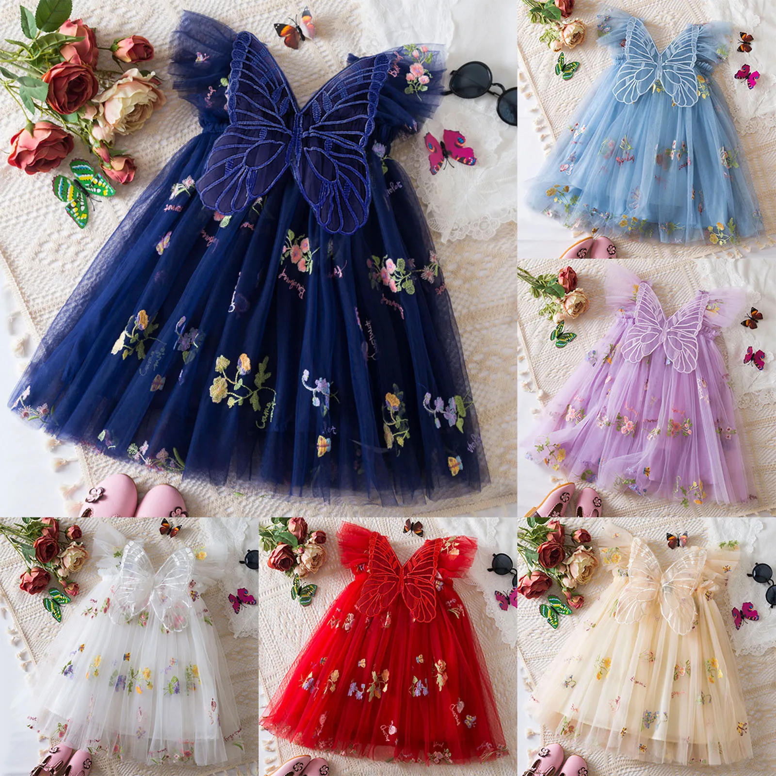 Toddler Girls Summer Dresses Sleeveless Embroidered Flowers With Wing Tie Costume Dress Dance Party Girls Dress Wedding Guest
Toddler Girls Summer Dresses Sleeveless Embroidered Flowers With Wing Tie Costume Dress Dance Party Girls Dress Wedding Guest