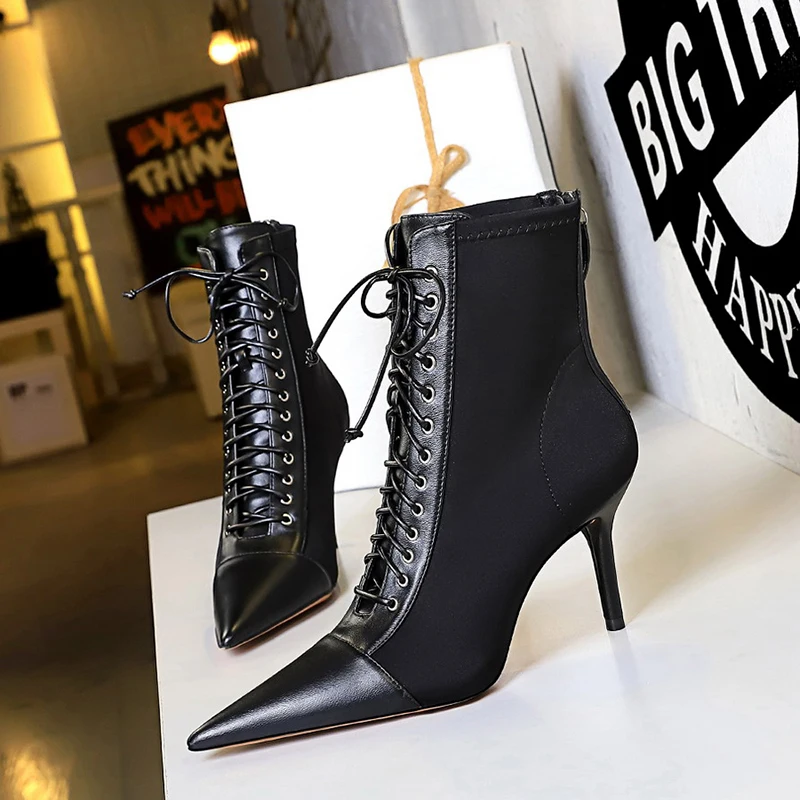 ZOOKERLIN Sexy Short Tube Boots Stretch Boots For Women High Heels Fashion Woman Shoes Black Spring Autumn Ankle Boots Size 40
ZOOKERLIN Sexy Short Tube Boots Stretch Boots For Women High Heels Fashion Woman Shoes Black Spring Autumn Ankle Boots Size 40