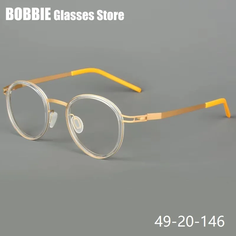 Pure Titanium Round Glasses Frame Men Women Rubber Ring Germany Screwless Ultra-light 7g Anti Blue Light Eyeglasses Spectacles
Pure Titanium Round Glasses Frame Men Women Rubber Ring Germany Screwless Ultra-light 7g Anti Blue Light Eyeglasses Spectacles
