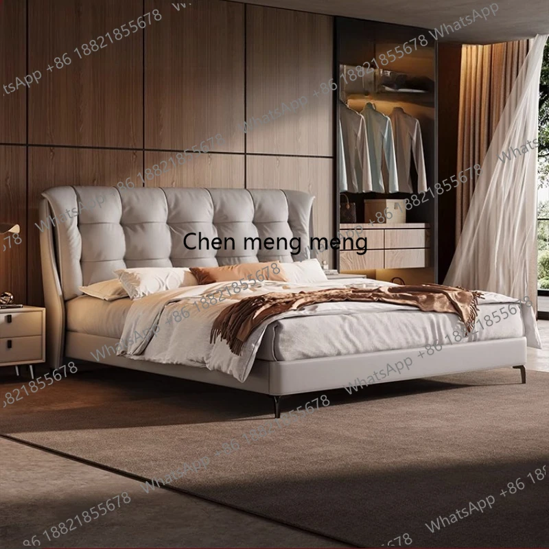 Luxury Double Bed Header Layer Leather Modern Master Wedding Bed Soft Bag King Size Headboard Frames Bedroom Furniture
Luxury Double Bed Header Layer Leather Modern Master Wedding Bed Soft Bag King Size Headboard Frames Bedroom Furniture