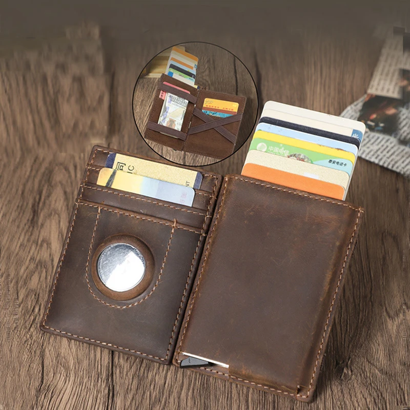 Сумка для карт Airtag из натуральной кожи в стиле ретро, RFID-блокирующий держатель для кредитных карт, анти-потерянный кошелек с чехлом для карт с автоматическим выбросом
Сумка для карт Airtag из натуральной кожи в стиле ретро, RFID-блокирующий держатель для кредитных карт, анти-потерянный кошелек с чехлом для карт с автоматическим выбросом