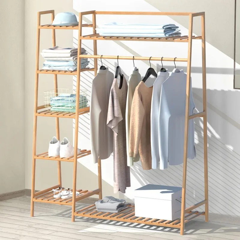 Bamboo Clothing Garment Rack,Free Standing Clothes Coat Hanger,Closet Organizer W/Shoe Rack,Multi-tiered Wardrobe Storage
Bamboo Clothing Garment Rack,Free Standing Clothes Coat Hanger,Closet Organizer W/Shoe Rack,Multi-tiered Wardrobe Storage