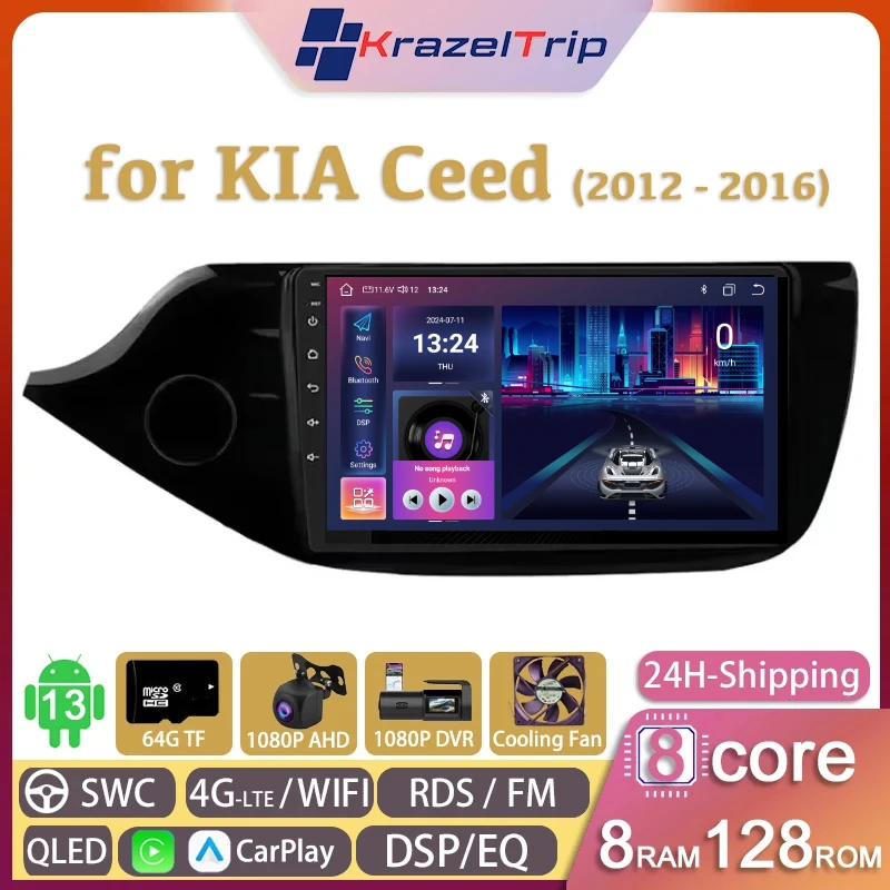 8Core 4G Intelligent Car Radio Stereo for Kia Ceed Cee'd 2 JD 2012 - 2016 Carplay Android Auto Navi 2 Din Autoradio DSP RDS QLED
8Core 4G Intelligent Car Radio Stereo for Kia Ceed Cee'd 2 JD 2012 - 2016 Carplay Android Auto Navi 2 Din Autoradio DSP RDS QLED