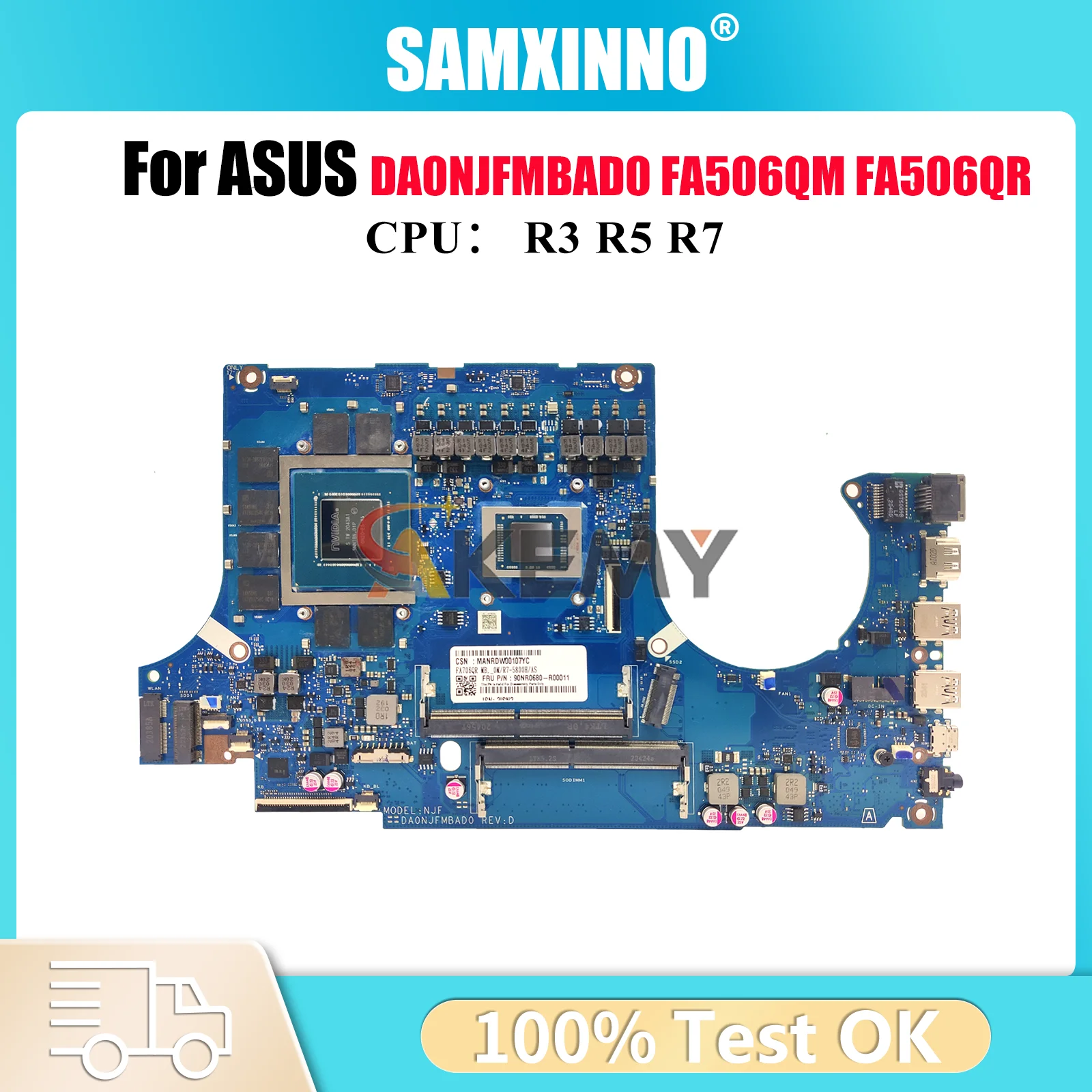 DA0NJFMBAD0 Материнская плата для ноутбука ASUS TUF Gaming FA506QM FA506QR FA506Q Материнская плата для ноутбука с процессором R3 R5 R7 100% tests OK stk
DA0NJFMBAD0 Материнская плата для ноутбука ASUS TUF Gaming FA506QM FA506QR FA506Q Материнская плата для ноутбука с процессором R3 R5 R7 100% tests OK stk
