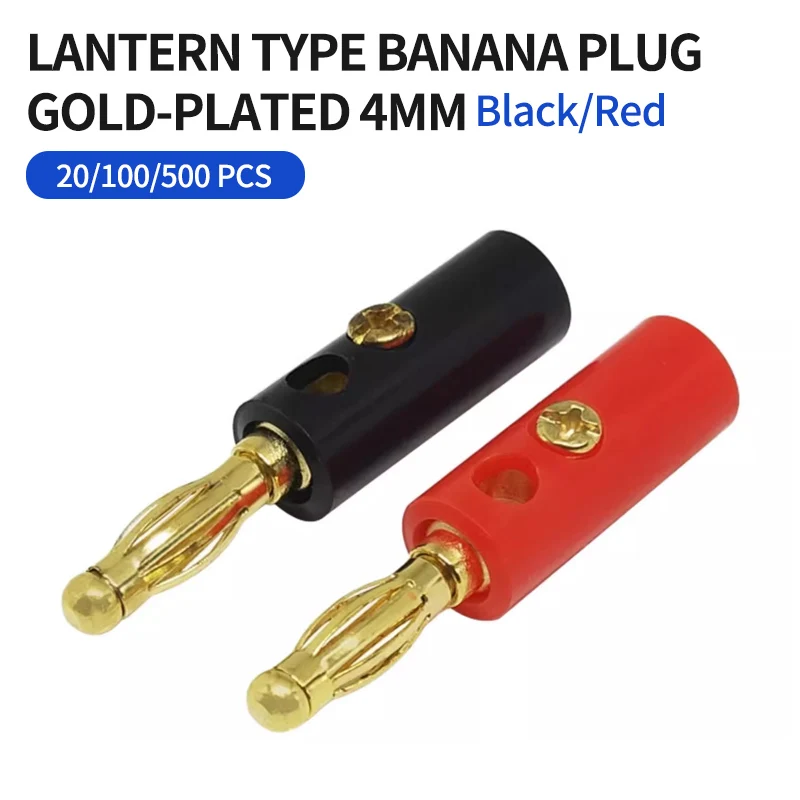20Pcs With Screws To Fix The Solder-Free Speaker Wire Plug Speaker Banana Plug Gold-Plated 4mm Lantern Banana Plug Audio Head
20Pcs With Screws To Fix The Solder-Free Speaker Wire Plug Speaker Banana Plug Gold-Plated 4mm Lantern Banana Plug Audio Head