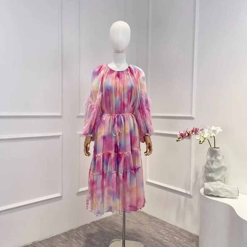 2023 Summer Autumn Women Fashion Holiday Style Loose Oversize Feather Long Sleeve Midi Dress with Belt
2023 Summer Autumn Women Fashion Holiday Style Loose Oversize Feather Long Sleeve Midi Dress with Belt