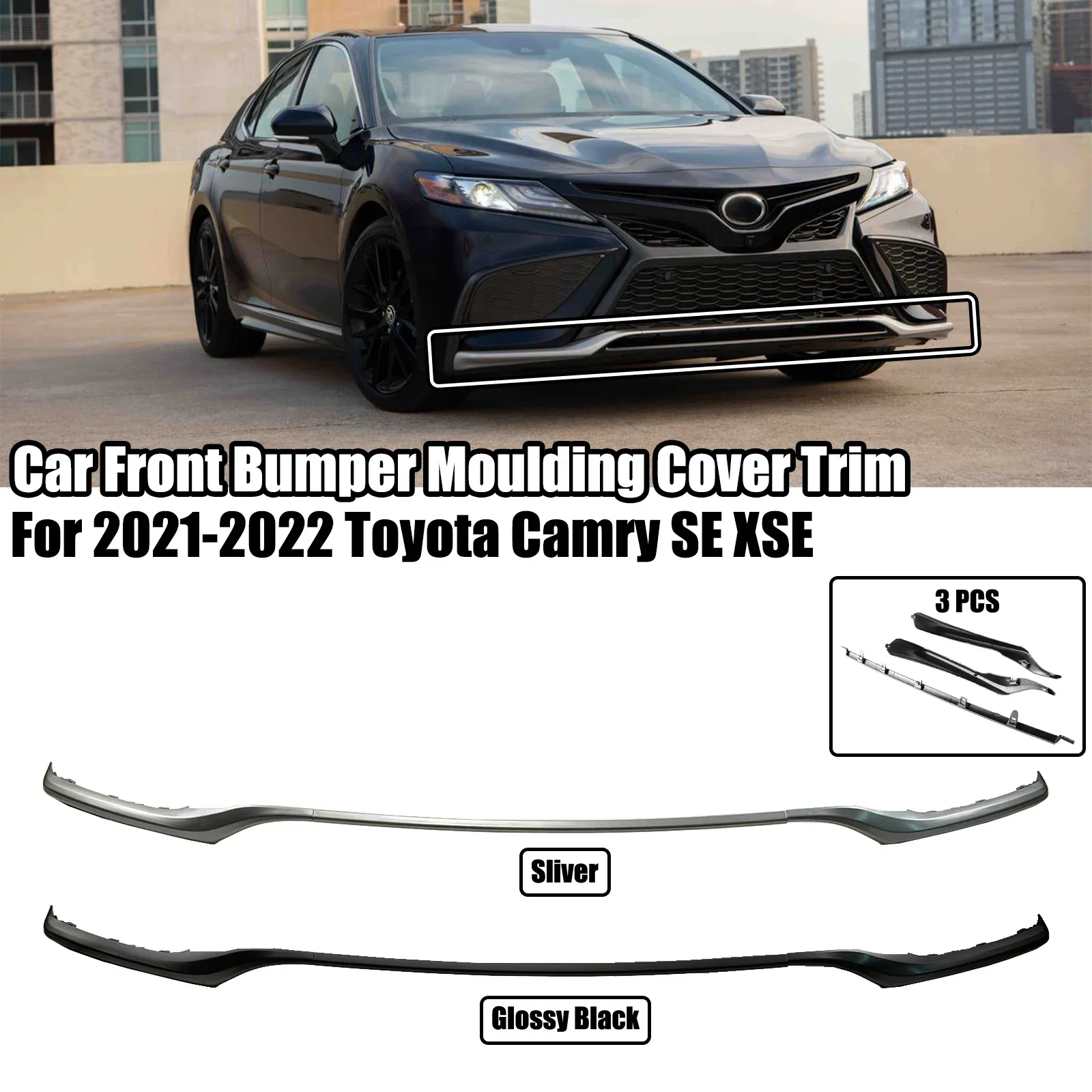 3 шт. в комплекте для Toyota Camry SE XSE 2021-2022, передний бампер автомобиля, литье крышки, нижняя решетка, отделка, цвет глянцевый черный
3 шт. в комплекте для Toyota Camry SE XSE 2021-2022, передний бампер автомобиля, литье крышки, нижняя решетка, отделка, цвет глянцевый черный